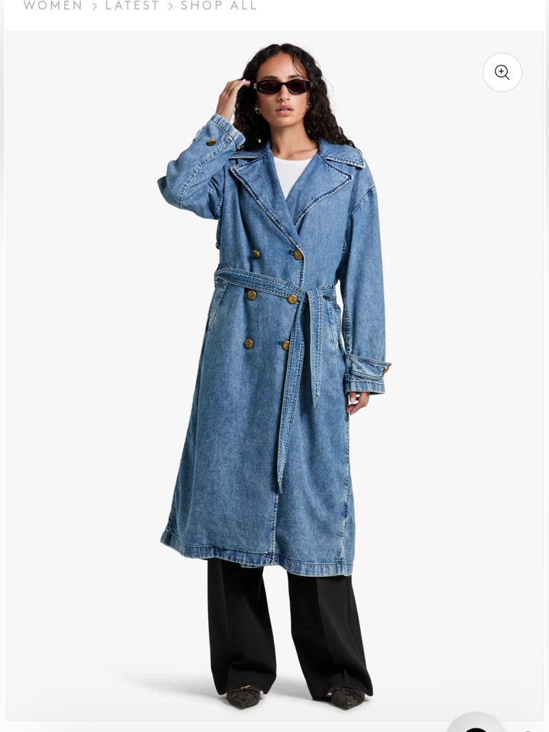 Rag & Bone Alora Beekman Belted Denim Trench Nwt
